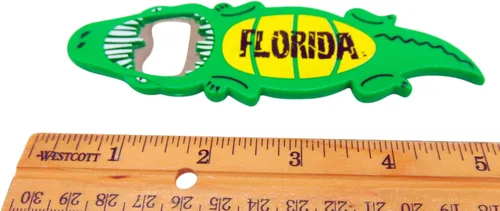 Miniatura 2 de Florida Alligator - Abridor de botellas Sunshine State Gator Souvenir Magnet, 5 pulgadas