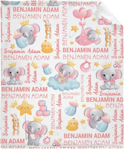 Miniatura 18 de Manta personalizada con nombre de bebé con diseño de mariposa, franela suave, mullida y cálida, manta ligera para sofá, cama, oficina, campamento