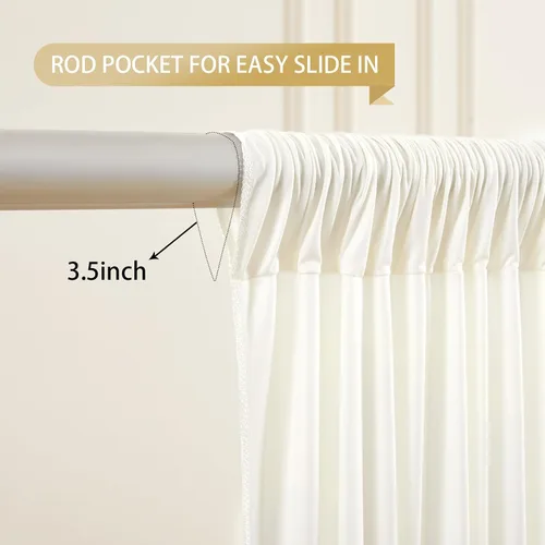Miniatura 4 de Cortinas de Fondo Beige - Cortinas de Poliéster Sin Arrugas para Fotografía, Cortinas de Fondo para Fiestas, para Decoraciones de Baby Shower