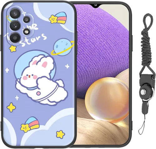 Miniatura 18 de Funda para Galaxy A51 5G (no compatible con la versión A51 4G) con correa de cordón, para niñas y mujeres, diseño lindo de anime, funda de silicona