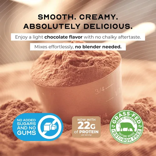Miniatura 7 de Muscle Feast Concentrado de proteína de suero de leche alimentada con pasto, totalmente natural sin hormonas, pasto criado, chocolate, 5 libras