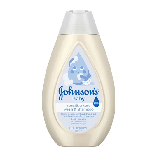 Johnson's Sensitive Care Jabón y Champú para Bebés, Hidratante Diario 2 en 1 Jabón y Champú para Bebés para Limpiar Suavemente sin Resecar la Piel