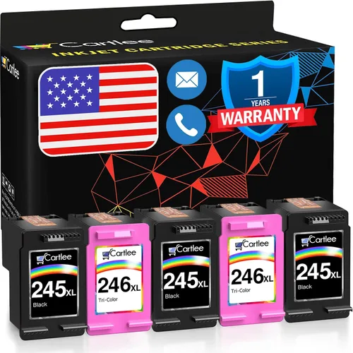 Cartlee Cartuchos de tinta compatibles de repuesto para cartuchos de tinta Canon 245 y 246 para Canon PG-245xl CL-246xl iP2820 MG2420 MG2920 MG2922