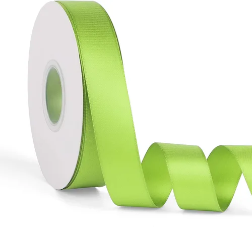 Miniatura 9 de Cinta de satén verde manzana de doble cara de 1-1/2 pulgadas x 50 yardas, cinta continua de poliéster de alta densidad para envolver regalos, bodas