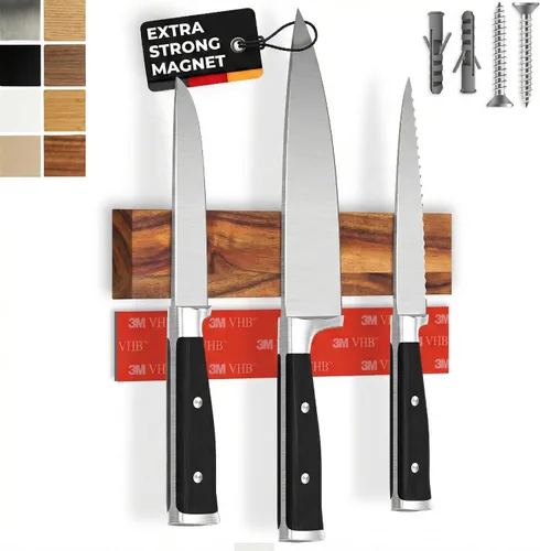 Portacuchillos magnético para pared, 10" no requiere perforación, incluye cinta autoadhesiva, extra fuerte para sujetar cuchillos – Tira magnética