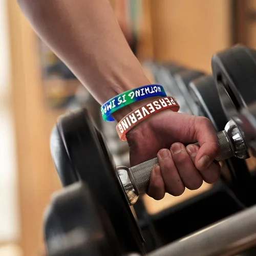 Miniatura 9 de QEERBSIN Paquete de 12 pulseras motivacionales para hombres, mujeres y adolescentes, pulseras inspiradoras de silicona unisex para adultos