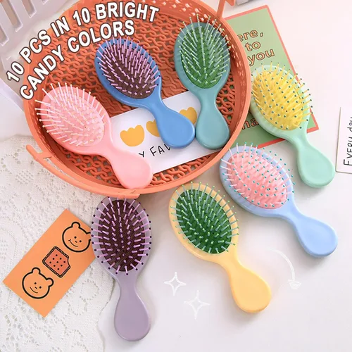 Miniatura 4 de Mini cepillo de pelo mojado de 20 piezas, cepillo desenredante de viaje con cerdas suaves para la mayoría de tipos de cabello, práctico de operar