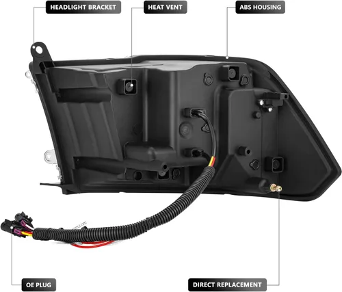 Miniatura 3 de DNA MOTORING Par de faros LED compatibles con Ram 1500 2500 3500 13-18, luces de proyector de haz alto y doble bajo, LED Switchback, cromado