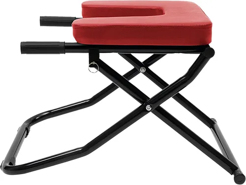 Miniatura 3 de Banco de inversión de yoga, banco plegable de yoga con almohadillas de poliuretano, soporte de cabeza, silla al revés para entrenamiento de Rojo