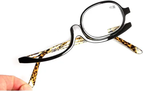 Miniatura 4 de Gafas de lectura, gafas de maquillaje, ojos, lentes abatibles, plegadas para mujeres, leopardo