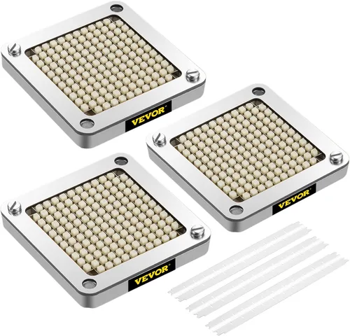 VEVOR Cuchilla de repuesto para picadora, 1/4 pulgada, conjunto de 3 cuchillas para freír papas fritas con 6 cuchillos extra, partes de picadora de