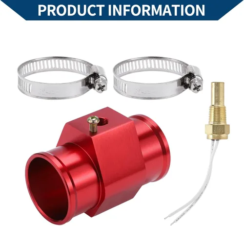 Miniatura 6 de Kit de sensor universal de temperatura de agua de 12 V/24 V, adaptador rojo de 1/8 "NPT 1.02" 180'F encendido - 165'F apagado para radiador