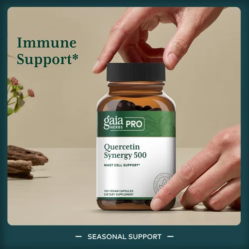 Miniatura 3 de Gaia Herbs PRO Quercetin Synergy 500 - Suplemento de apoyo del sistema inmunológico* - Salud celular con bromelina y cúrcuma - 100 cápsulas