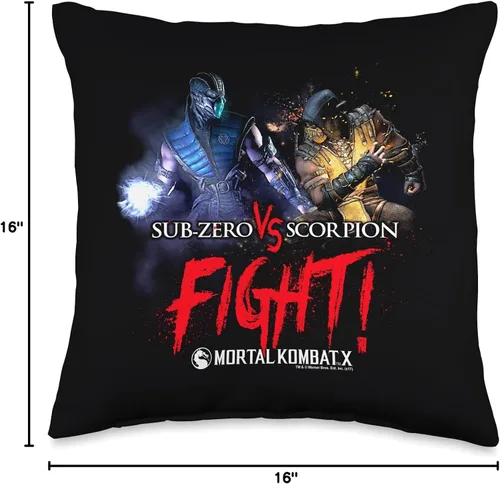 Miniatura 4 de Mortal Kombat X Fight - Almohada (16.0 x 16.0 in), multicolor