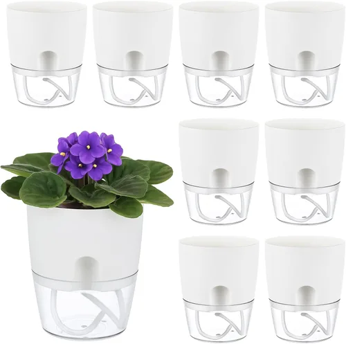Miniatura 17 de Macetas de riego automático para plantas de interior, macetas para exteriores, paquete de 3 macetas de riego automático de 6 pulgadas, macetas
