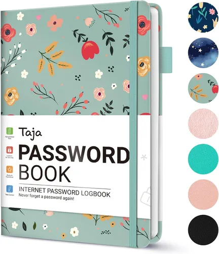 Miniatura 29 de Taja - Libreta de contraseñas con pestañas alfabéticas para personas mayores, cuaderno de contraseñas y registro detallado de direcciones de sitios