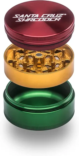 Miniatura 11 de Santa Cruz Shredder Molinillo de hierbas de metal con parte superior moleteada para un agarre más fuerte, 3 piezas, grande de 2.7 pulgadas (morado)