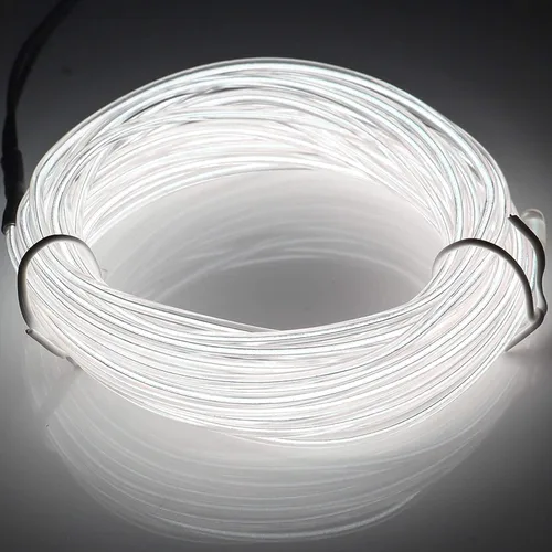 Miniatura 9 de JIGUOOR - Tira de luces de neón brillantes con cable EL y paquete de baterías, de 9.8 pies, 360 ° de iluminación, para bricolaje, festivales, Azul