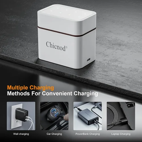 Miniatura 4 de Baterías AA Recargables con Cargador, Batería Ni-MH de Alta Capacidad de 2800mAh, Paquete de 8 de 1.2V Doble A NiMH con Cargador Tipo-C de Carga