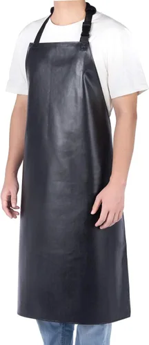 Miniatura 3 de Homsolver Heavy Duty Vinyl Waterproof Apron for Unisex Adult, Ultra Lightweight, Chemical Resistant Industrial Work Apron Negro