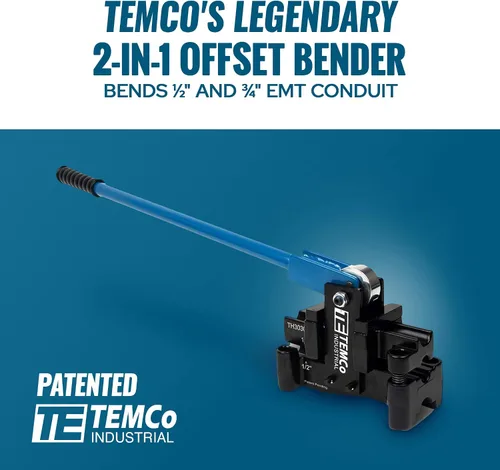 Miniatura 2 de TEMCo TH3030 Dobladora offset de conducto de doble tamaño 2 en 1 - EMT de ½ "y ¾