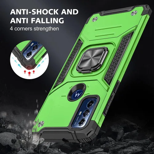 Miniatura 2 de Funda para Moto G Play 2023, Motorola G Play 2023 con protector de pantalla HD, soporte giratorio de grado militar de 360° (resistente), fundas