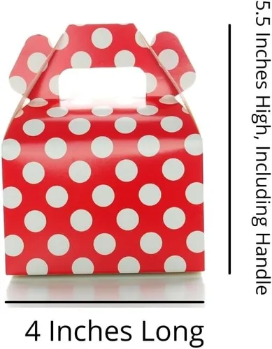 Miniatura 5 de Food With Fashion Cajas de regalo rojas (paquete de 36) – lunares, cheurón zig-zag, pequeñas cajas rojas a rayas, cajas de regalo de fiesta