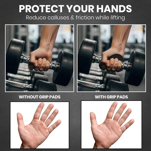 Miniatura 3 de Stealth Sports Almohadillas de agarre de gimnasio para levantamiento de pesas, almohadillas de neopreno antideslizantes, sustituto de guantes