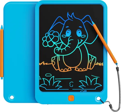 Tableta de escritura LCD de 10 pulgadas, juguetes para niños y niñas de 3, 4, 5, 6, 7, 8, 9, 10 años, tableta de dibujo de garabatos colorida, Azul