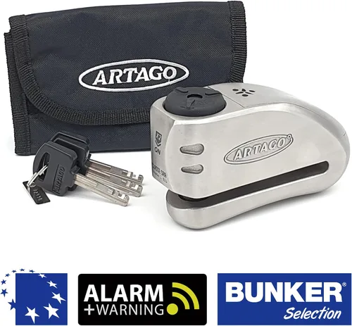 Miniatura 9 de ARTAGO 32 Cerradura de disco para motocicleta de última generación 2 en 1 Alarma inteligente, 120 dB, advertencia de no toque Exclusivo bloqueo
