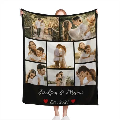 Miniatura 25 de Manta personalizada con texto de fotos, manta personalizada con mis propias fotos, manta conmemorativa personalizada para madres para mamá, papá
