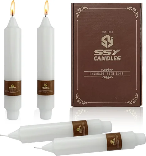 Miniatura 14 de Velas cónicas cortas de 5 pulgadas, velas sin aroma hechas a mano, juego de 4 con tiempo de combustión largo, velas retorcidas para boda, hogar