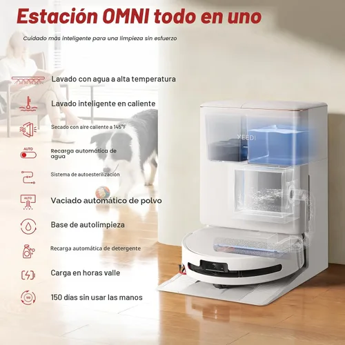 Miniatura 7 de Yeedi Robot aspirador y trapeador M16 Infinity, succión de 30000 Pa, fregona con rodillo autolimpiante, ZeroTangle 4.0 para pelo de mascotas