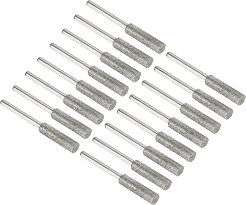 Miniatura 8 de PATIKIL Afilador de motosierra de diamante de 5/32 pulgadas, paquete de 16 herramientas de afilado para pulir piedra, color plateado