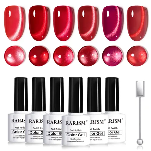 Miniatura 17 de RARJSM Juego de Esmaltes de Gel Nude Colección Jelly Pink de 6 Colores Naturales Transparentes Rosa Translúcido Lechoso Malva Morado Marrón Claro
