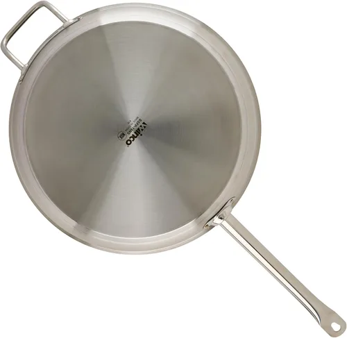 Miniatura 5 de Winco - Sartén de acero inoxidable de grado comercial con mango auxiliar, antiadherente, 14 pulgadas