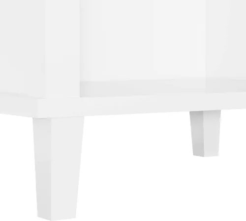 Miniatura 9 de Mesita de noche de madera para dormitorio con 1 cajón y 1 compartimento abierto (blanco)