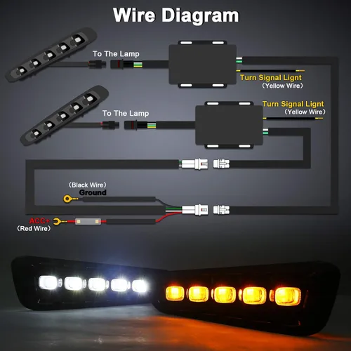 Miniatura 5 de Luces antiniebla para Ford Raptor con señales de giro LED Switchback y luz de circulación diurna compatible para Ford Raptor 2017 2018 2019 2020 Gen
