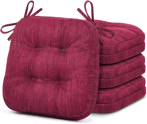 Miniatura 10 de Shinnwa Juego de 2 cojines para silla de comedor, cojines para silla de cocina de espuma viscoelástica de doble capa, almohadillas de asiento