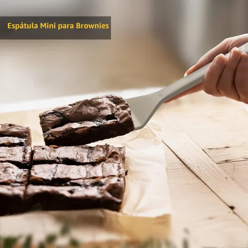 Miniatura 7 de Juego de espátulas de silicona, espátula de silicona resistente al calor de 600°F, volteador giratorio para cocinar, utensilios de cocina Caqui