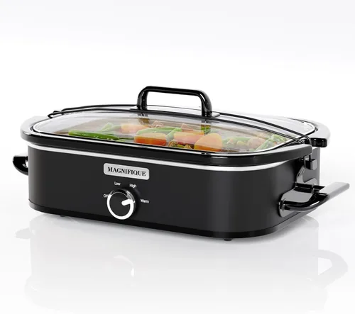 [NUEVO] MAGNIFIQUE - Olla de cocción lenta de 4 cuartos con cazuela y configuración manual de calentamiento - Electrodoméstico pequeño de cocina