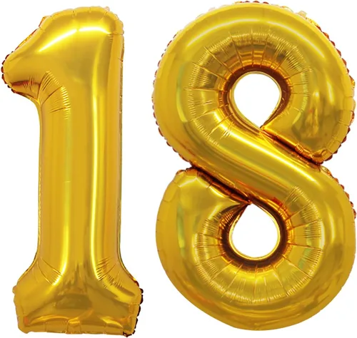 Miniatura 421 de Goer, conjunto de globos de papel aluminio para decoraciones de cumpleaños, globos de las letras de feliz cumpleaños y de números Oro