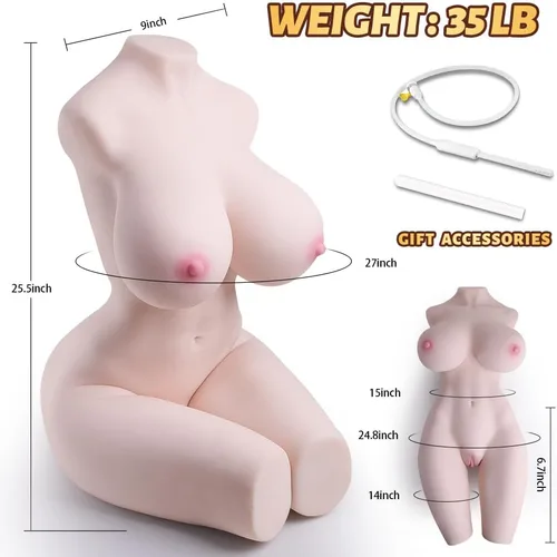 Miniatura 3 de Muñecas sexuales de silicona Torso con coño 3D Culo Piernas Tetas - E-Cup Juguetes sexuales de tamaño real Torso para hombres, masturbador masculino