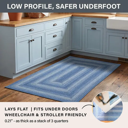 Miniatura 7 de Homespice Alfombras de Área Ovaladas Trenzadas de Yute Denim Azul de 8x10 pies para Sala de Estar, Dormitorio y Comedor. Apto para Mascotas. Estilos