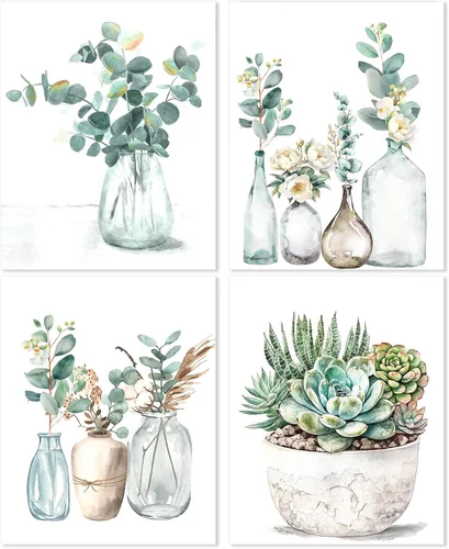 Miniatura 8 de Yeaqee 4 piezas de kits de arte de diamante DIY para pintura adulta, adornos de diamantes estéticos para la pared, adornos estéticos