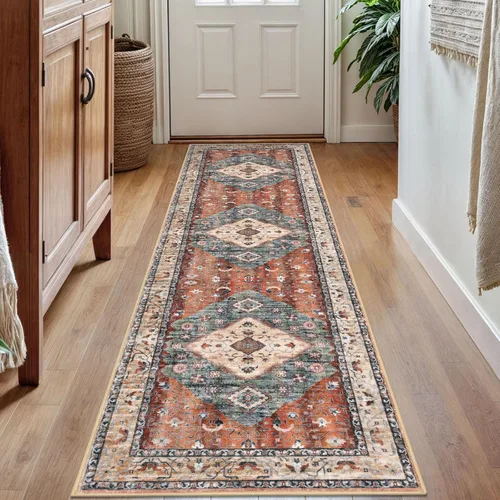 Miniatura 200 de KOZYFLY Alfombra Pequeña de Área 2x3 Pies Alfombras para Entrada Lavable Boho Alfombra de Entrada Antideslizante Tapete de Puerta Interior Entrada