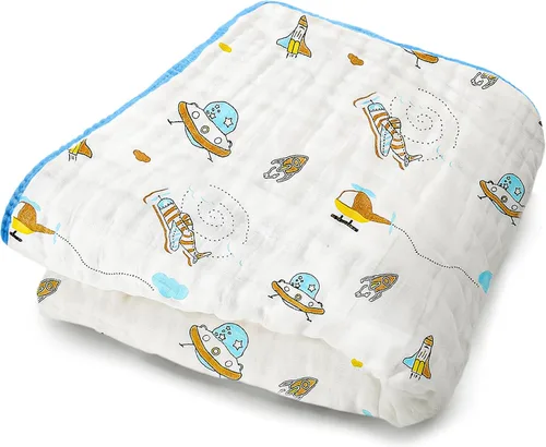Miniatura 12 de ZPECC Manta de muselina para bebé más gruesa, 30x40 de algodón orgánico para recién nacido, colcha hipoalergénica para bebé, elementos esenciales
