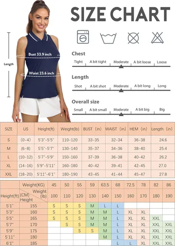 Miniatura 7 de Hiverlay Camisetas de golf sin mangas para mujer, con espalda cruzada, para tenis, atléticas, con cremallera, cuello de secado rápido, UPF 50+