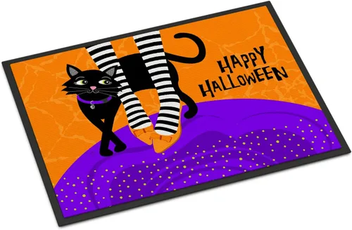 Caroline's Treasures VHA3038JMAT - Felpudo de Halloween con pies de brujas de 24 x 36 pulgadas, tapete para puerta delantera, para interiores y