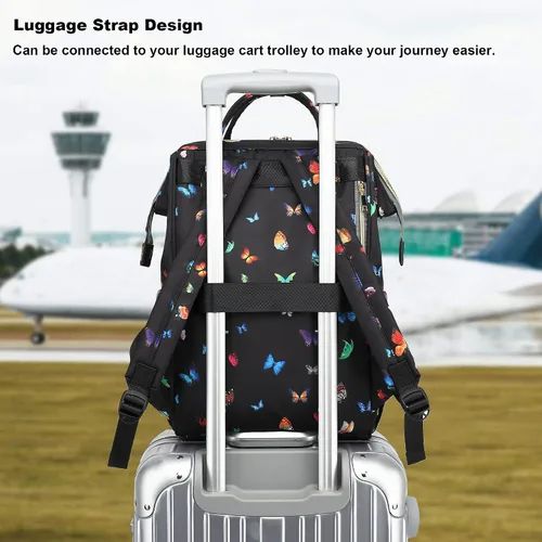Miniatura 4 de Mochila de mariposa para laptop para mujeres y hombres, mochila escolar universitaria de 15.6 pulgadas para trabajo, escuela, viajes, negocios